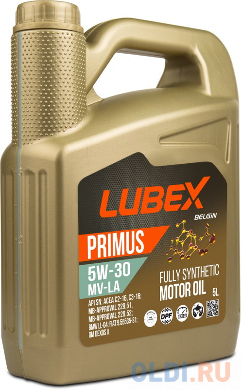 L034-1319-0405 LUBEX Синт. мот.масло PRIMUS MV-LA 5W-30 SN C2/C3 (5л)