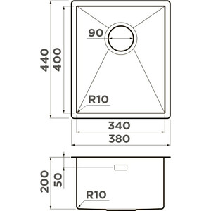 Кухонная мойка Omoikiri Taki 38-U/IF-GB графит (4997016)