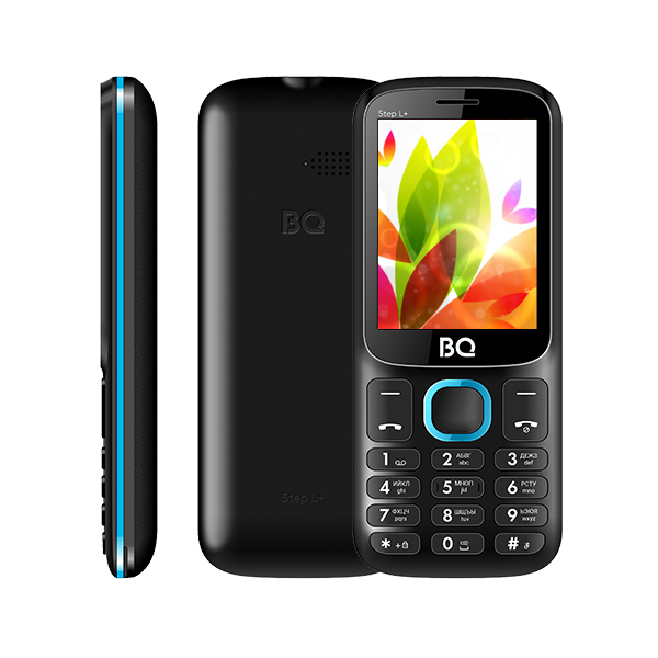 Мобильный телефон BQ 2440 Step L+, 2.4" 320x240 TN, 32Mb RAM, 32Mb, BT, 2-Sim, 800 мА·ч, micro-USB, черный/синий