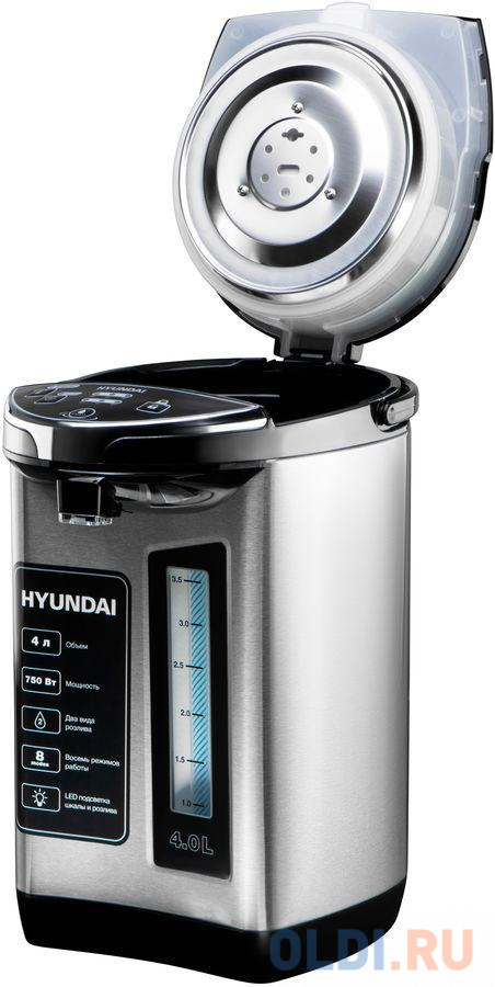 Термопот Hyundai HYTP-5840 750 Вт серебристый чёрный 4 л металл/пластик