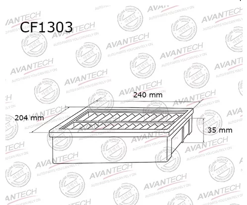 Салонный фильтр Avantech для DAEWOO, FORD, GMC (CF1303)