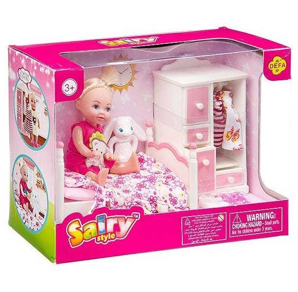 Кукла (11см) с набором мебели Детская комната в коробке 8392