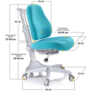 Стол с креслом Mealux Winnipeg Multicolor BL столешница белая, накладки голубые и серые (BD 630 WG + BL + Y-528 KBL) в Москвe