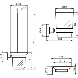 Набор аксессуаров Ideal Standard IOM черный матовый (A9245XG)