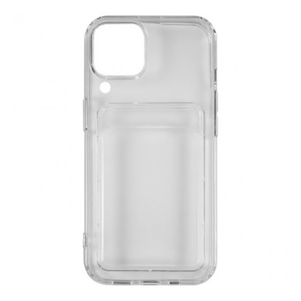 Чехол накладка силикон iBox Crystal для Samsung Galaxy M22, с кардхолдером (прозрачный)
