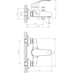 Смеситель для ванны Decoroom хром (DR71035) в Москвe