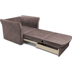 Кресло-кровать Mebel Ars Малютка №2 (бархат серо-шоколадный STAR VELVET 60 COFEE)