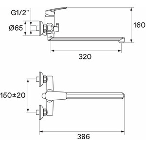 Смеситель для ванны Santek Марион универсальный, хром (WH5A12006C001)