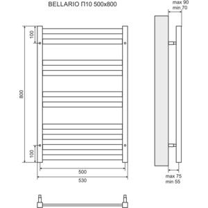 Полотенцесушитель электрический Lemark Bellario П10 500x800 (LM68810E) в Москвe