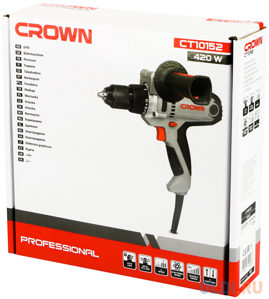 Crown Шуруповерт сетевой CT10152