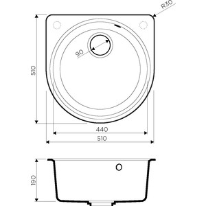 Кухонная мойка Omoikiri Akegata 51 GR leningrad grey (4993756)