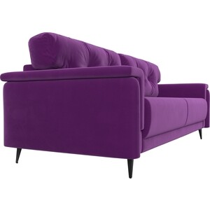 Прямой диван Лига Диванов Оксфорд микровельвет фиолетовый
