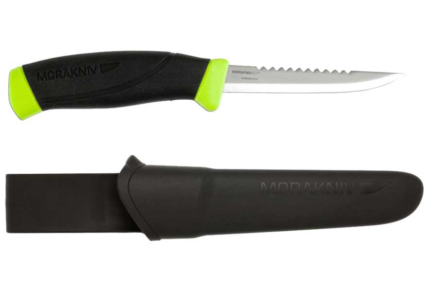 Нож Morakniv Fishing Comfort Serrated Edge, черный/зеленый