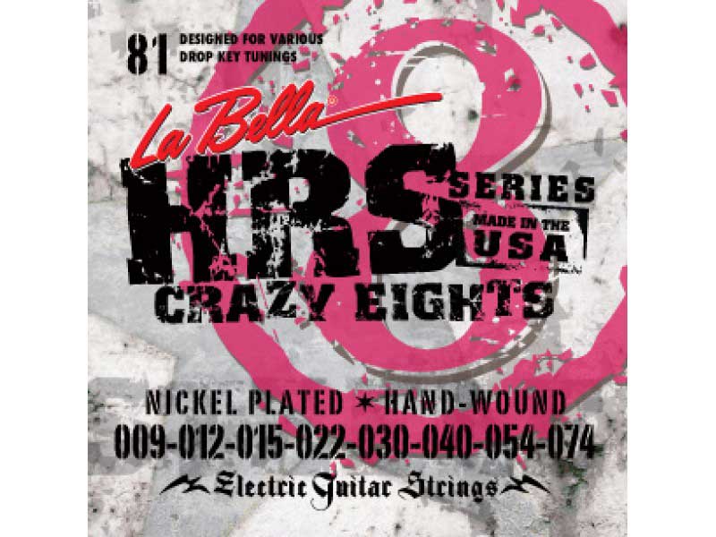 Струны La Bella HRS-81 HRS Crazy Eights  9-74 для 8-струнной электрогитары