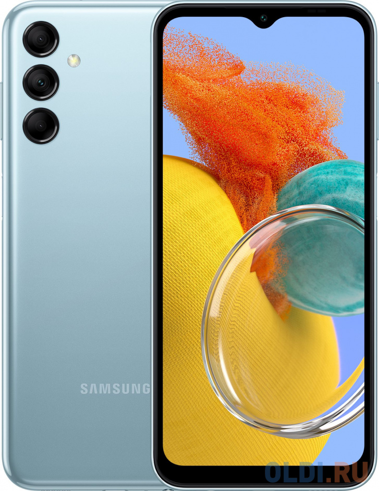 Смартфон Samsung SM-M146B Galaxy M14 64Gb 4Gb голубой моноблок 3G 4G 2Sim 6.6&quot; 1080x2408 Android 13 50Mpix 802.11 a/b/g/n/ac NFC GPS GSM900/1800