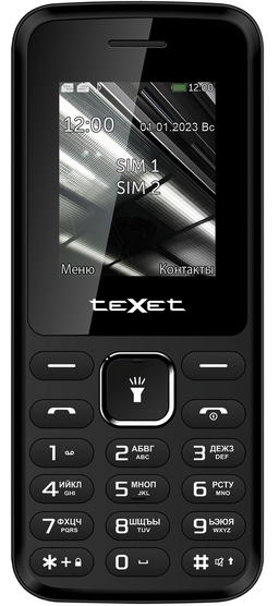 Мобильный телефон teXet TM-118, 1.77" 160x128 TN, 32Mb RAM, 32Mb, 2-Sim, 1000 мА·ч, 0, черный
