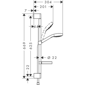 Душевой гарнитур Hansgrohe Croma Select S Vario 65 см 3 режима, с мыльницей (26566400)