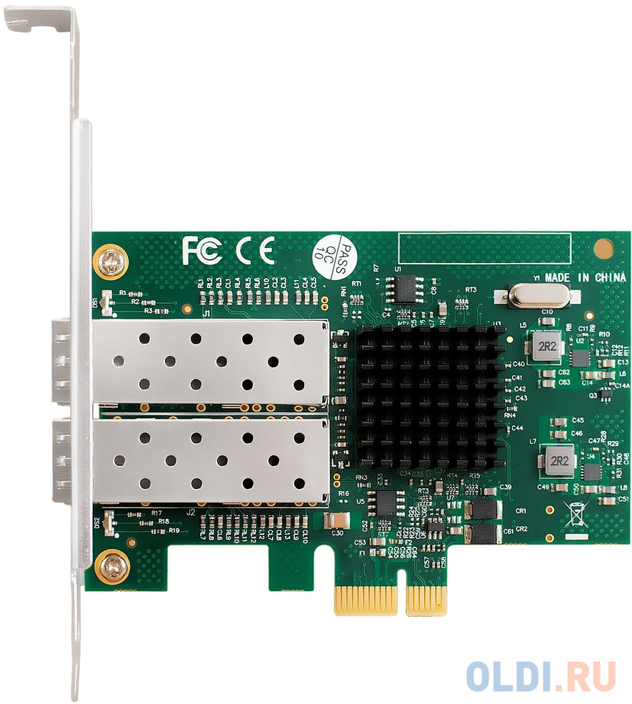 Сетевой адаптер ExeGate EXE-82576-F2 (PCI-E x1 v2.0, порты 2xSFP, 10/100/1000Mbps, Gigabit Server NIC Intel Chipset 82576-F2)