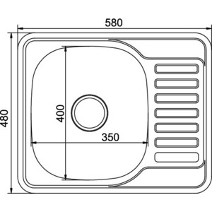 Кухонная мойка Mixline Врезная 58x48 с сифоном, нержавеющая сталь 0,8мм (4620031442424) в Москвe