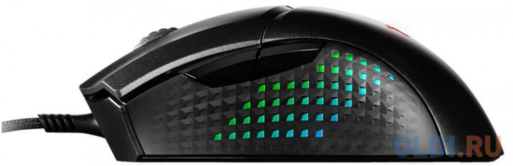 Gaming Mouse MSI Clutch GM51 Lightweight,  Wired, FriXionFree cable, DPI 6400 (max. 26000 by software), 3 Zone RGB lighting, Right handed, 75g,  Black