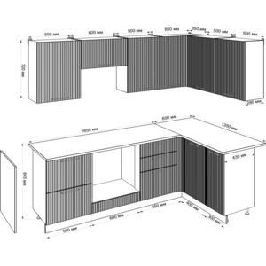 Кухня Mebel Ars Солара акация белая, бетон темный