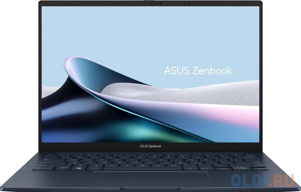 Ноутбук Asus Zenbook 14 OLED UX3405MA-QD992 Core Ultra 9 185H 16Gb SSD512Gb Intel Arc 14" OLED FHD+ (1920x1200) noOS blue WiFi BT Cam Bag (90NB11