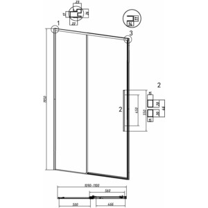 Душевая дверь Grossman Galaxy 110х195 прозрачная, хром (100.K33.01.110.10.00)