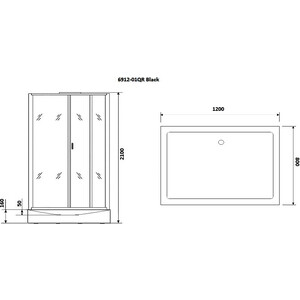 Душевая кабина Niagara NG-6912-01QR BLACK 120х80х210 правая