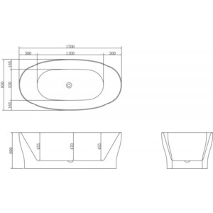 Акриловая ванна BelBagno 170x85 слив-перелив хром (BB403-1700-850)