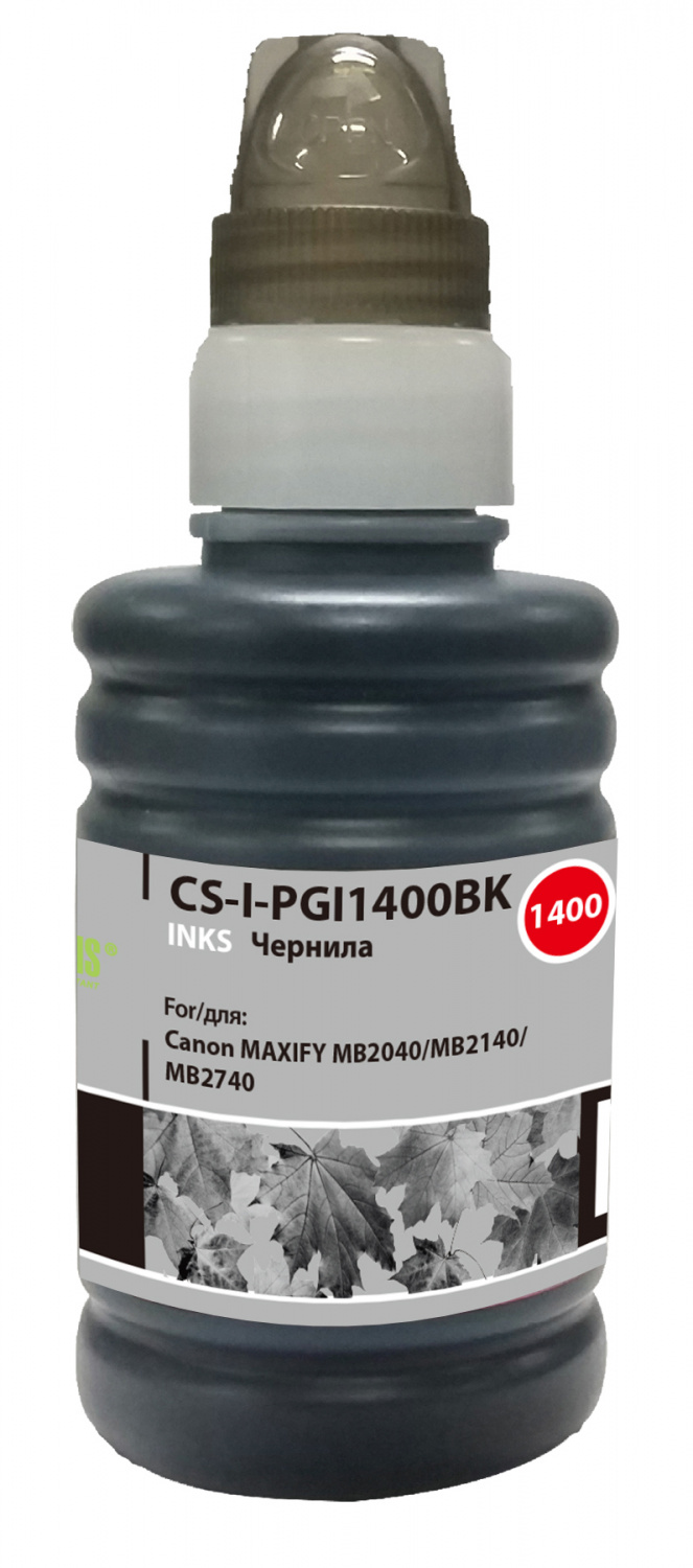 Чернила Cactus CS-I-PGI1400BK черный100мл для Canon MAXIFY MB2040/MB2140/MB2740