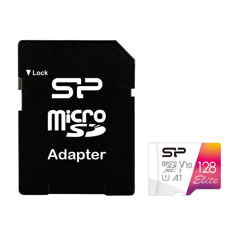 Карта памяти Silicon Power micro SDXC 128Gb Elite Class 10 UHS-I U1 A1 + ADP (100/10 Mb/s)