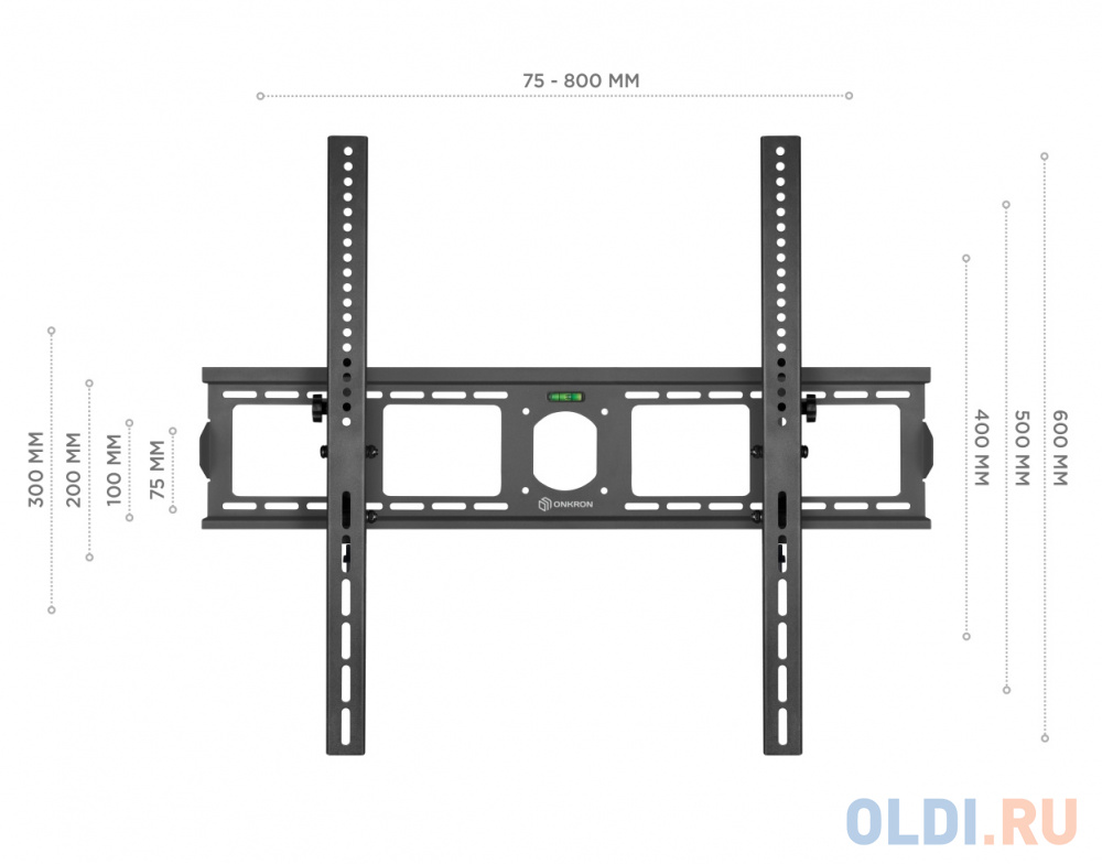 Кронштейн для телевизора Onkron UT4 черный 55"-100" макс.75кг настенный наклон