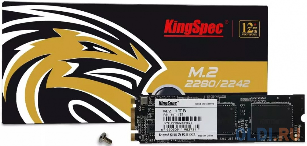 Твердотельный накопитель SSD M.2 KingSpec 1.0Tb NT Series &lt;NT-1TB 2280&gt; (SATA3, up to 570/540MBs, 3D NAND, 370TBW)