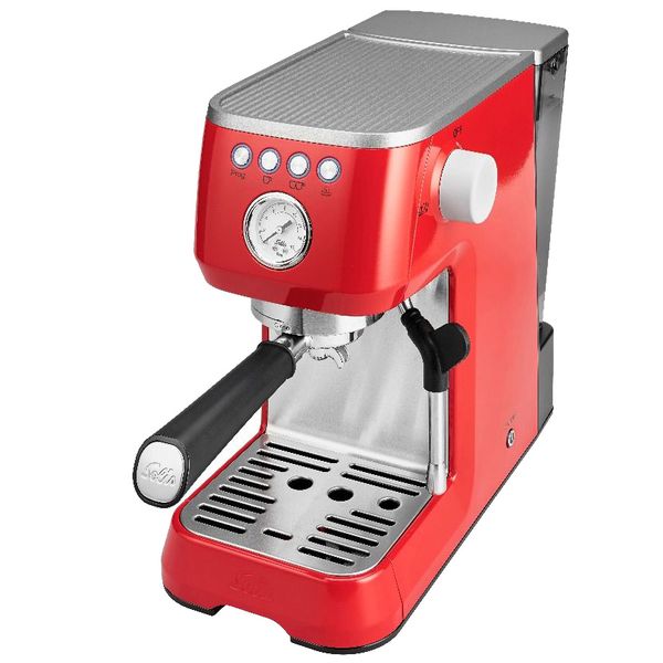Кофеварка рожковая Solis 1170, 1.7 кВт, кофе молотый, 1.7 л, ручной капучинатор, красный