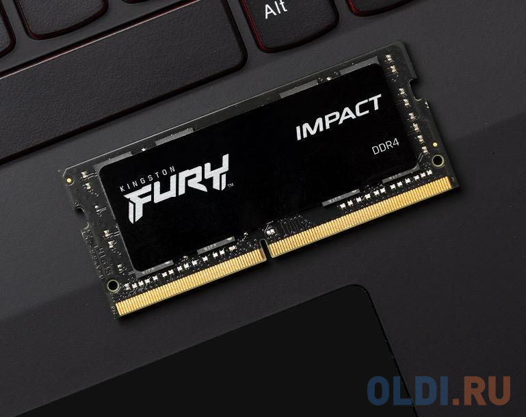 Оперативная память для ноутбука Kingston FURY Impact Black SO-DIMM 16Gb DDR4 3200 MHz KF432S20IB/16