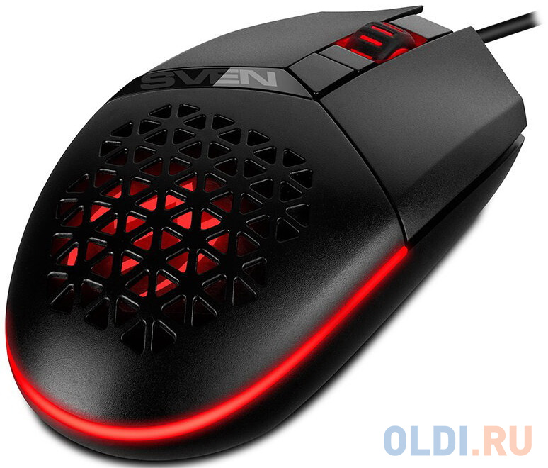 Игровая мышь SVEN RX-G735 чёрная (USB, 6 кнопок, 4000 dpi, RGB-подсветка)