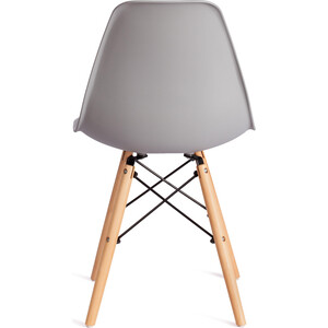 Стул TetChair Cindy (Eames) (mod 1801) дерево бук/металл/сиденье пластик 45x51x82 см Light grey (светло-серый) в Москвe