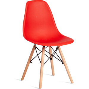 Стул TetChair CINDY (EAMES) (mod. 1801) / 1 шт. в упаковке, дерево бук/металл/сиденье пластик, Red (красный)