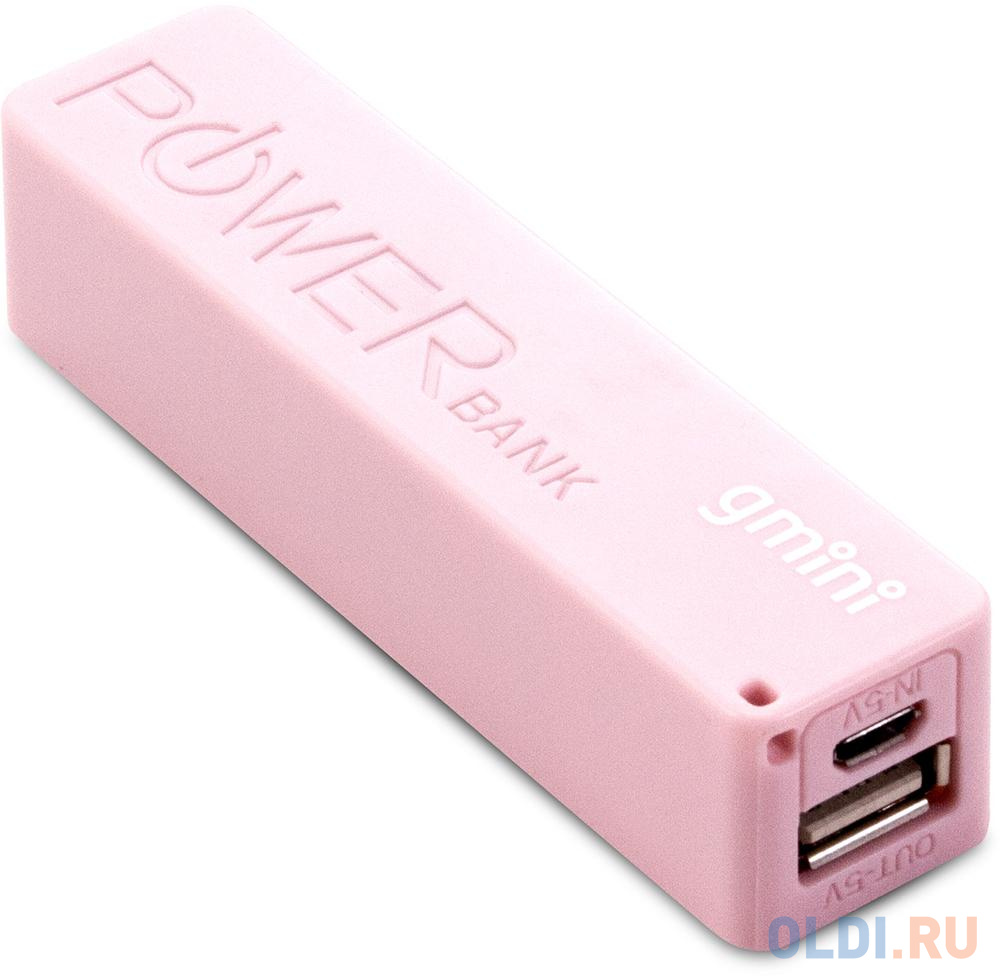 Внешний аккумулятор Gmini GM-PB026-P, 2600mAh, розовый в Москвe