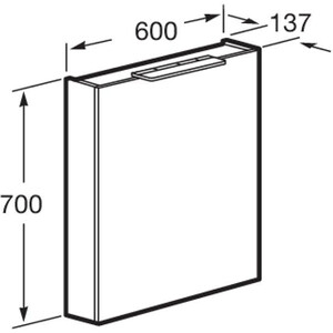 Зеркальный шкаф Roca Oleta 60х70 правый, белый матовый (A857646501)