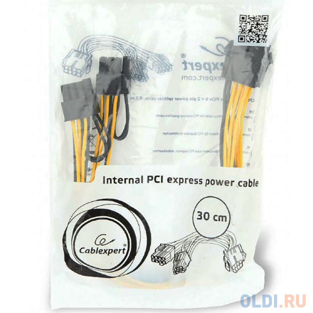 Кабель питания  Cablexpert CC-PSU-85 PCI-Express 6-пин на 6+2 пин x 2 шт., 0.3 м в Москвe