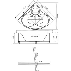 Акриловая ванна Triton Сабина 160x160 на каркасе (Щ0000045086) в Москвe