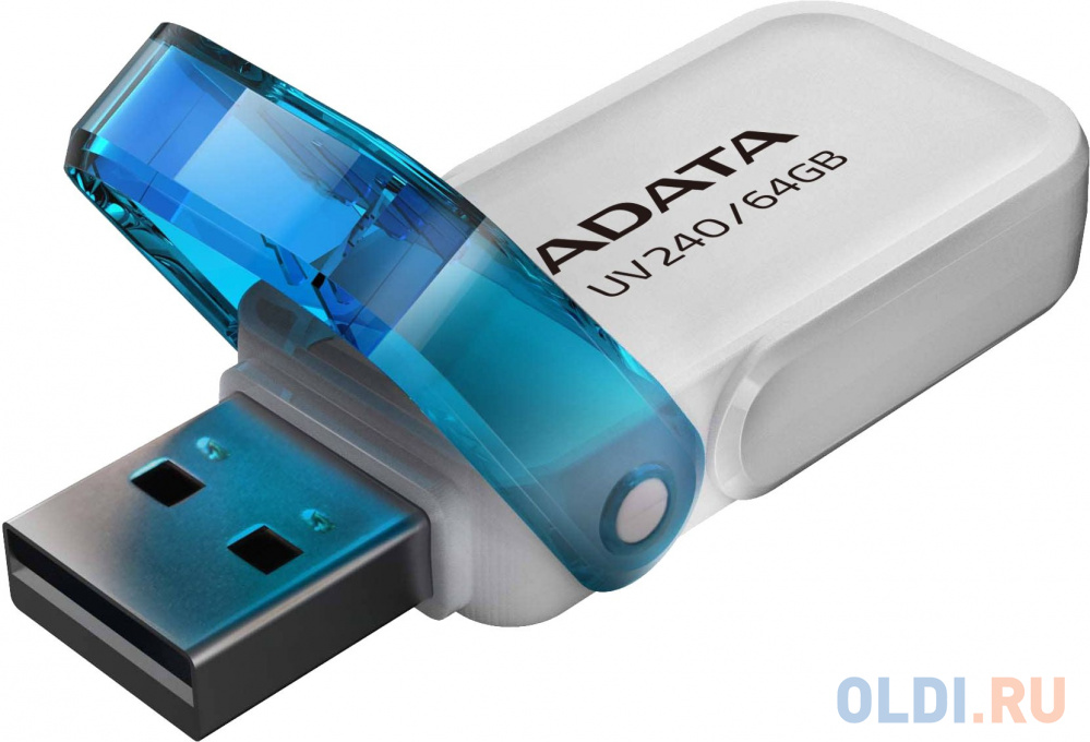 Флеш Диск A-DATA 64GB <AUV240-64G-RWH> UV240, USB 2.0, Белый