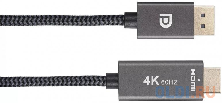 Кабель DisplayPort M-> HDMI M 4K@60Hz 1.8m Telecom,оплетка (TA561M-1.8M)