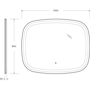 Зеркало Cezares Molveno 100х80 с подсветкой, датчик движения (CZR-SPC-MOLVENO-1000-800-MOV)