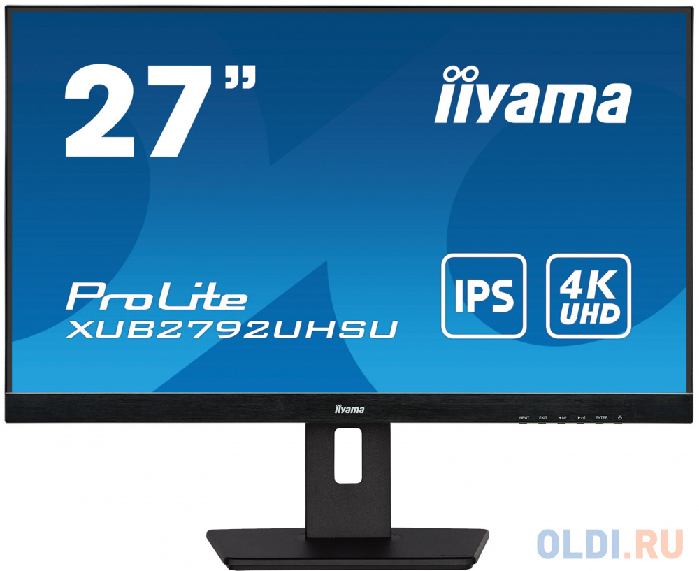 Монитор Iiyama 27" XUB2792UHSU-B5 черный IPS LED 16:9 DVI HDMI M/M матовая HAS Piv 350cd 178гр/178гр 3840x2160 60Hz DP 4K USB 6.7кг в Москвe