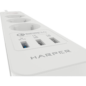 Сетевой фильтр HARPER UCH-420 White QC3.0 с USB зарядкой в Москвe