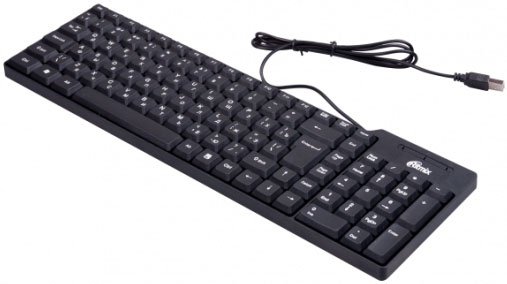 Клавиатура проводная Ritmix RKB-100, мембранная, USB, черный