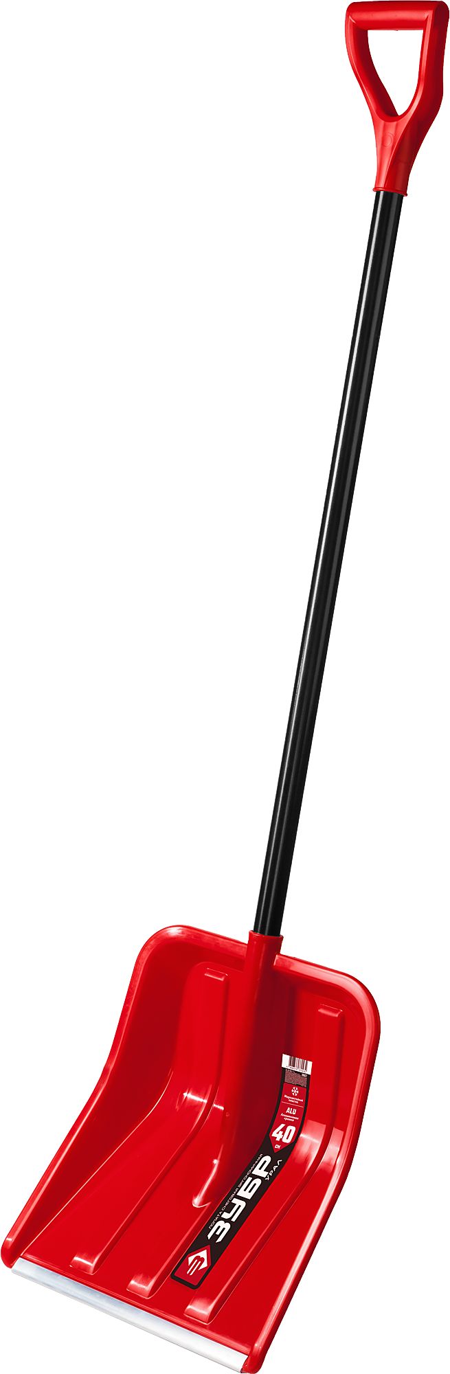 Лопата снеговая лопата ЗУБР УРАЛ 400мм пластиковая со стальной планкой эргономичный алюминиевый черенок V-ручка