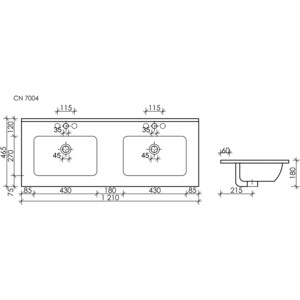 Раковина мебельная Ceramica Nova Element 120х48 черная матовая (CN7004MB)